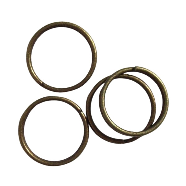 argola de chaveiro sem corrente ouro velho 12mm interno ferro 50 pe�as