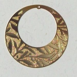 estamparia em metal bijuterias 1670 Redondo 42mm Banho dourado  - Pacote com 02 unidades.