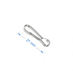 fecho mosquet�o gancho 0021mm ferro niquelado 100 pe�as