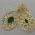brinco de estamparia banho dourado gota 40x18mm com pedra navete verde esmeralda. 1 par