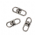 mosqueto argola giratria 21X09mm metal niquelado. 50 peas.